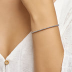 Armband bolletjes 3,0 mm 16 + 3 cm zilver gerhodineerd