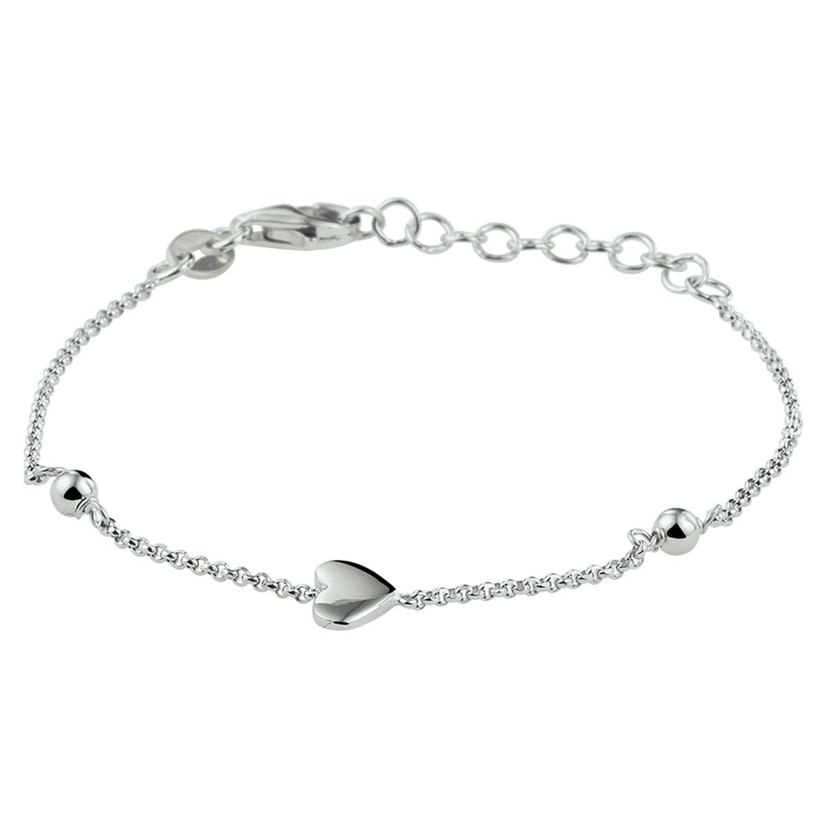Armband hart zilver gerhodineerd