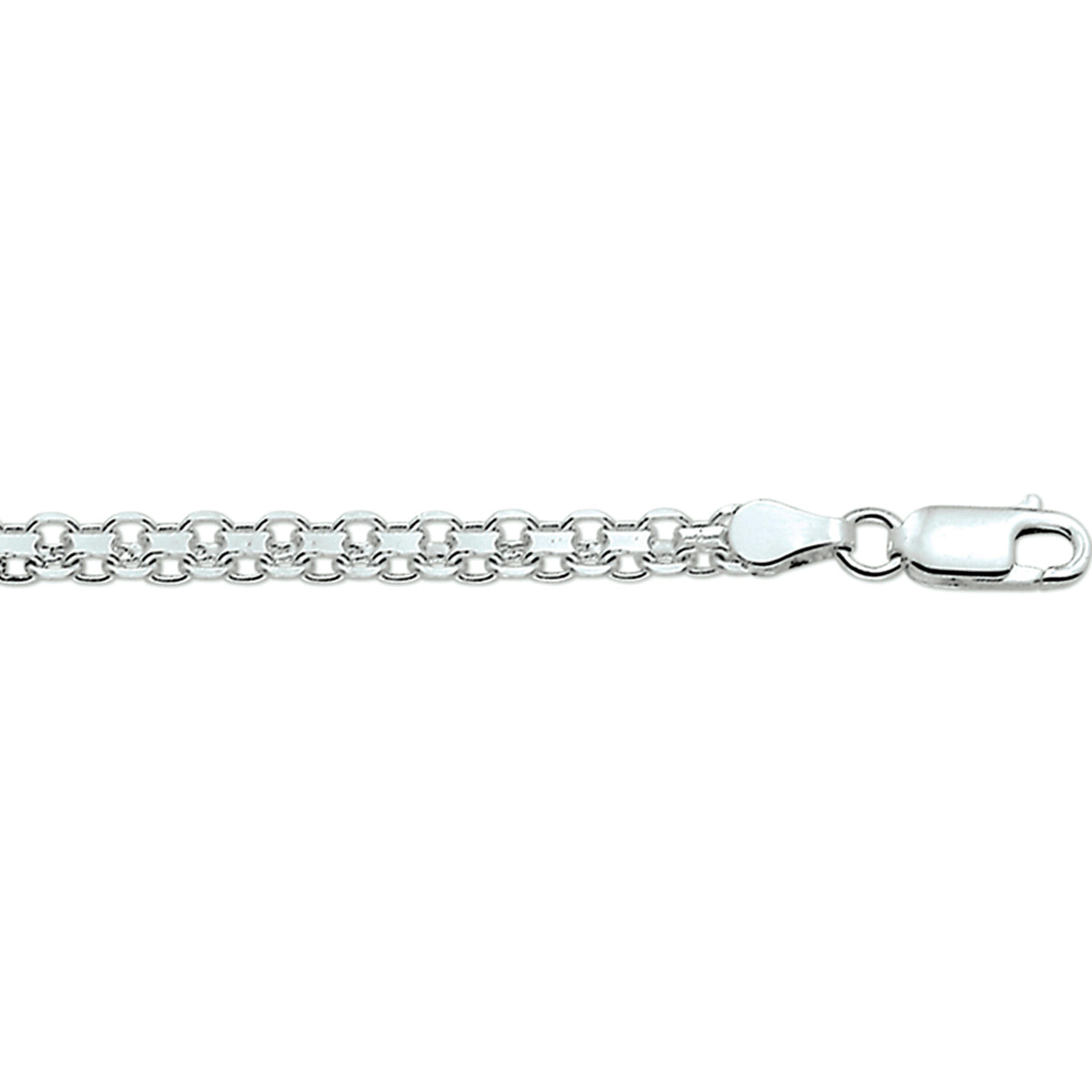 Armband bismarck 4,3 mm 19 cm zilver gerhodineerd