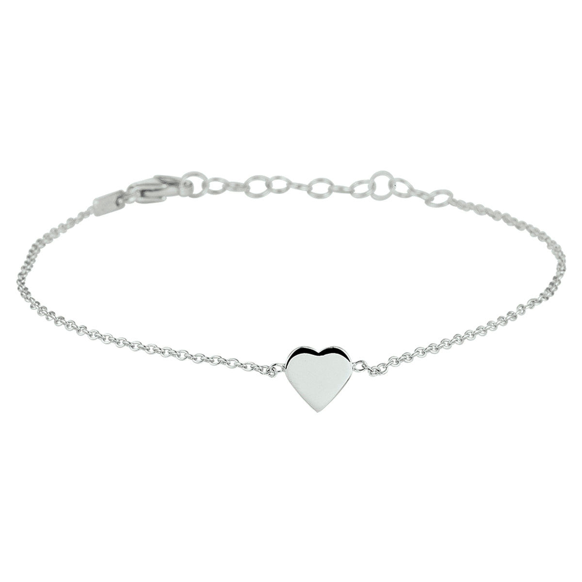 Armband hart zilver gerhodineerd