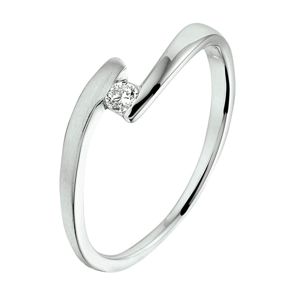 Ring zirkonia zilver gerhodineerd