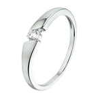 Ring zirkonia poli/mat zilver gerhodineerd