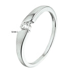 Ring zirkonia poli/mat zilver gerhodineerd