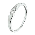 Ring zirkonia poli/mat zilver gerhodineerd