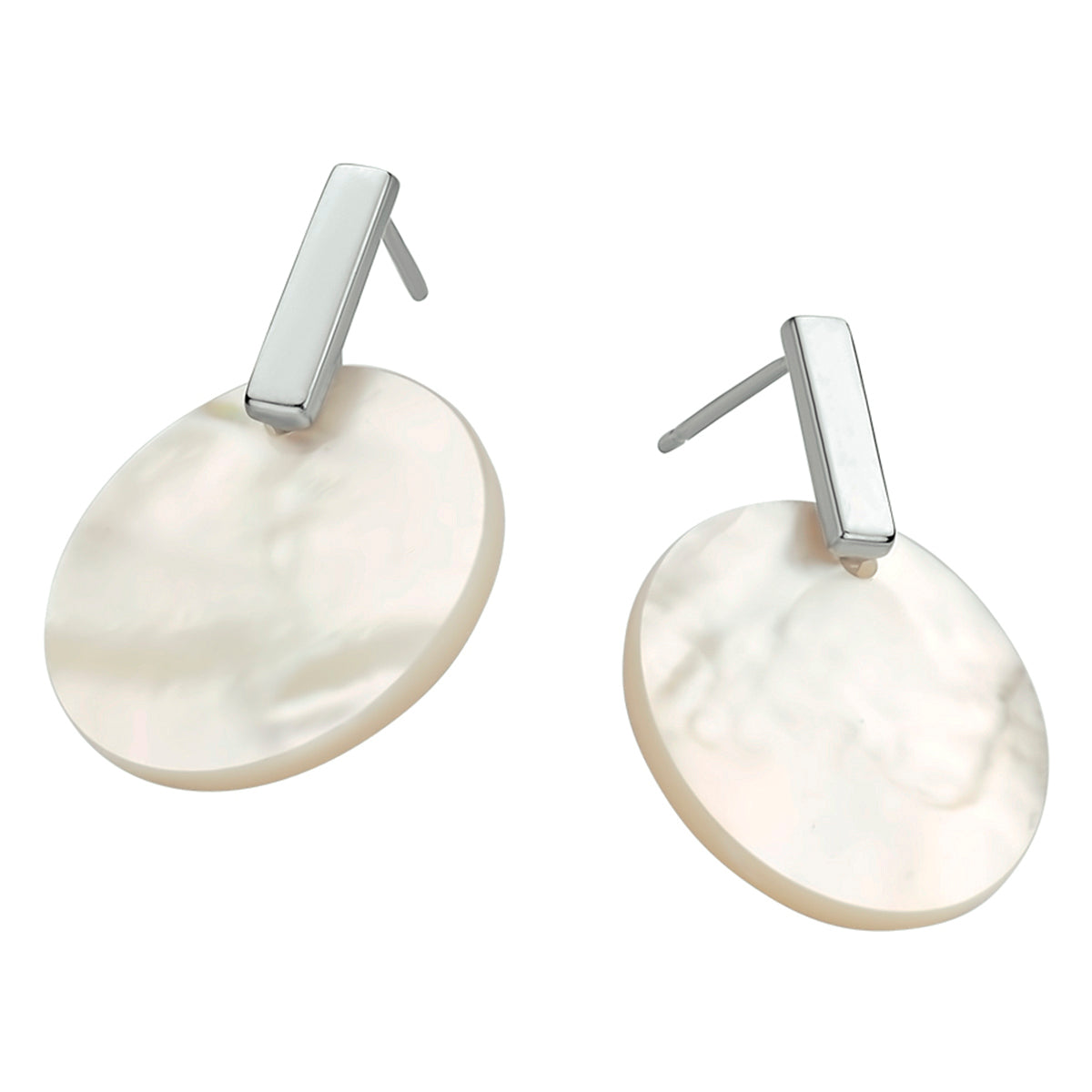 Oorhangers parelmoer zilver gerhodineerd