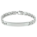 Graveerarmband gourmette plaat 8 mm zilver gerhodineerd