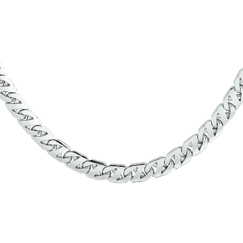 Collier gourmette 6,6 mm zilver gerhodineerd