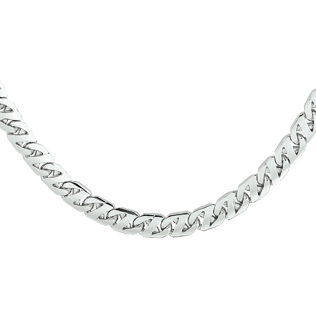 Collier gourmette 6,6 mm zilver gerhodineerd