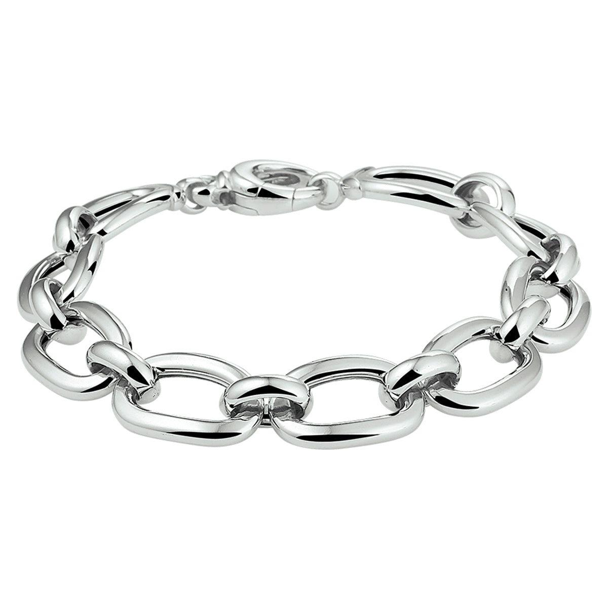Armband 12,5 mm 20,5 cm zilver gerhodineerd