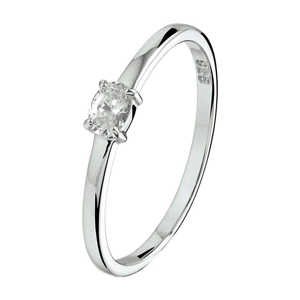 Ring zirkonia zilver gerhodineerd