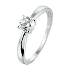 Ring zirkonia zilver gerhodineerd