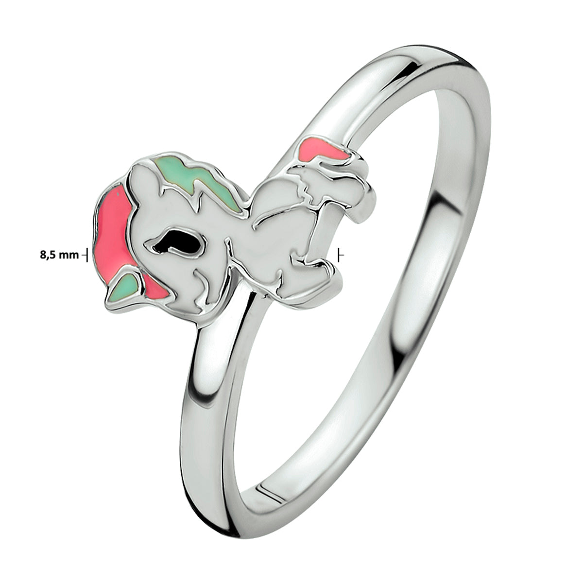 Ring eenhoorn zilver gerhodineerd