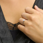 Aanschuifring zirkonia zilver gerhodineerd