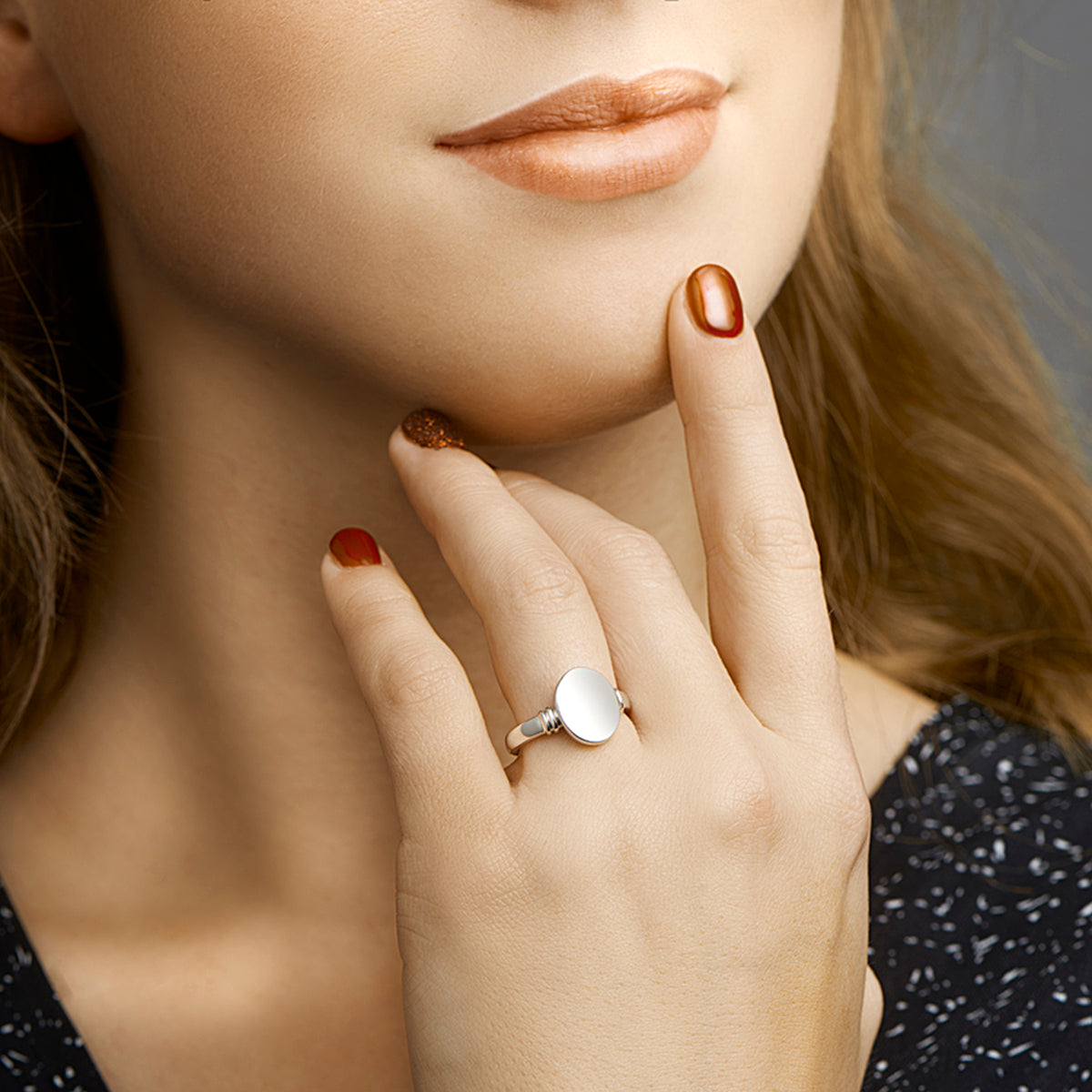 Graveerring zilver gerhodineerd