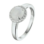 Ring maansteen en zirkonia zilver gerhodineerd
