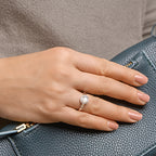 Ring maansteen en zirkonia zilver gerhodineerd