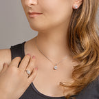 Ring maansteen en zirkonia zilver gerhodineerd