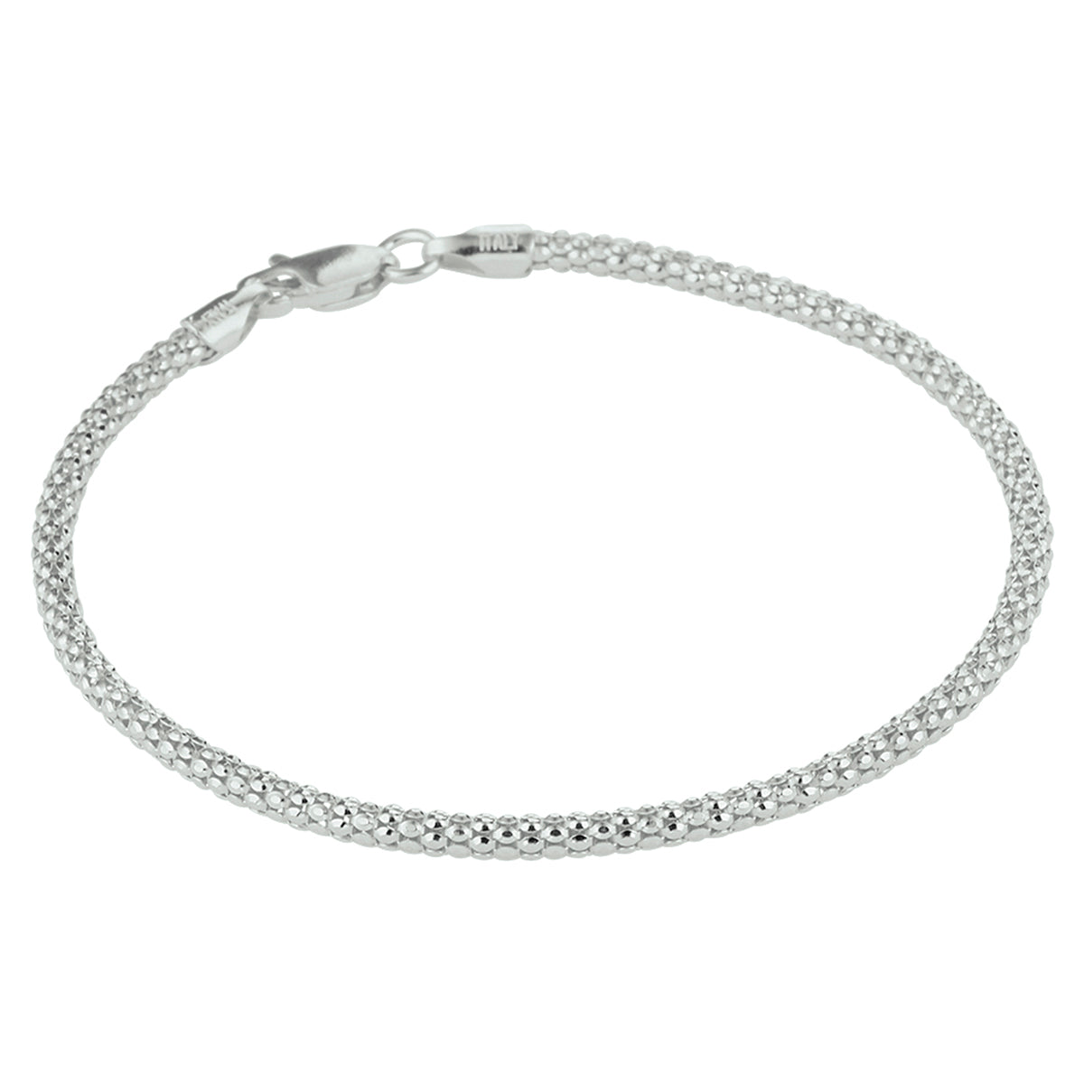 Armband 2,5 mm 18 cm zilver gerhodineerd