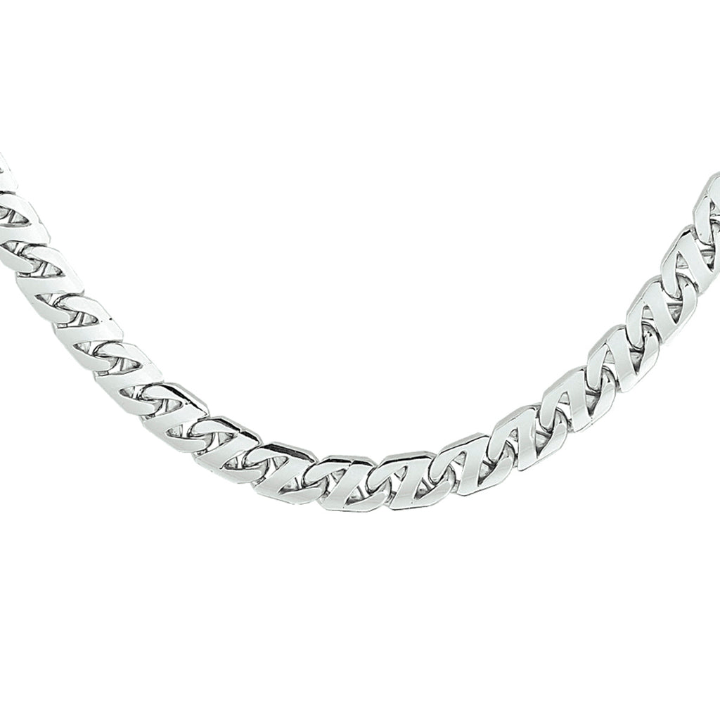Collier gourmette 6,6 mm zilver gerhodineerd