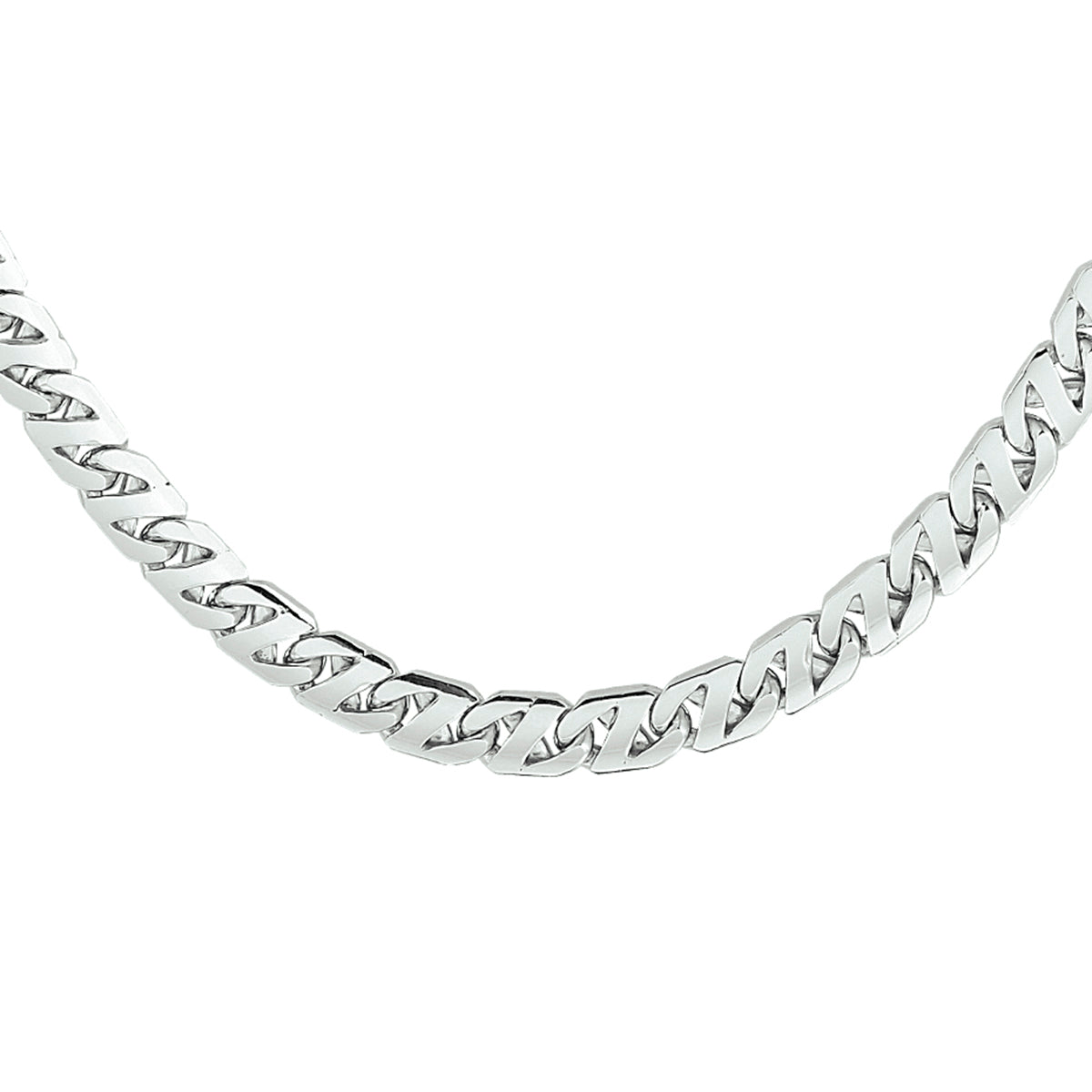 Collier gourmette 6,6 mm zilver gerhodineerd