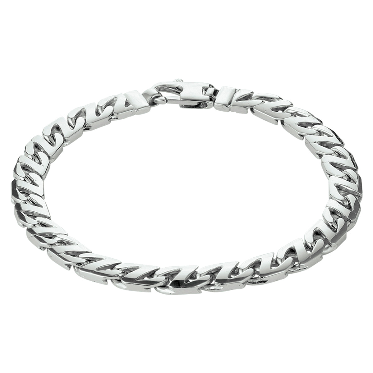 Armband gourmette 6,6 mm zilver gerhodineerd