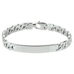 Graveerarmband gourmette plaat 8 mm zilver gerhodineerd