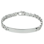 Graveerarmband gourmette plaat 6,5 mm zilver gerhodineerd