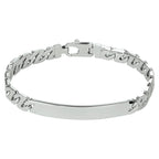 Graveerarmband gourmette plaat 6,5 mm zilver gerhodineerd