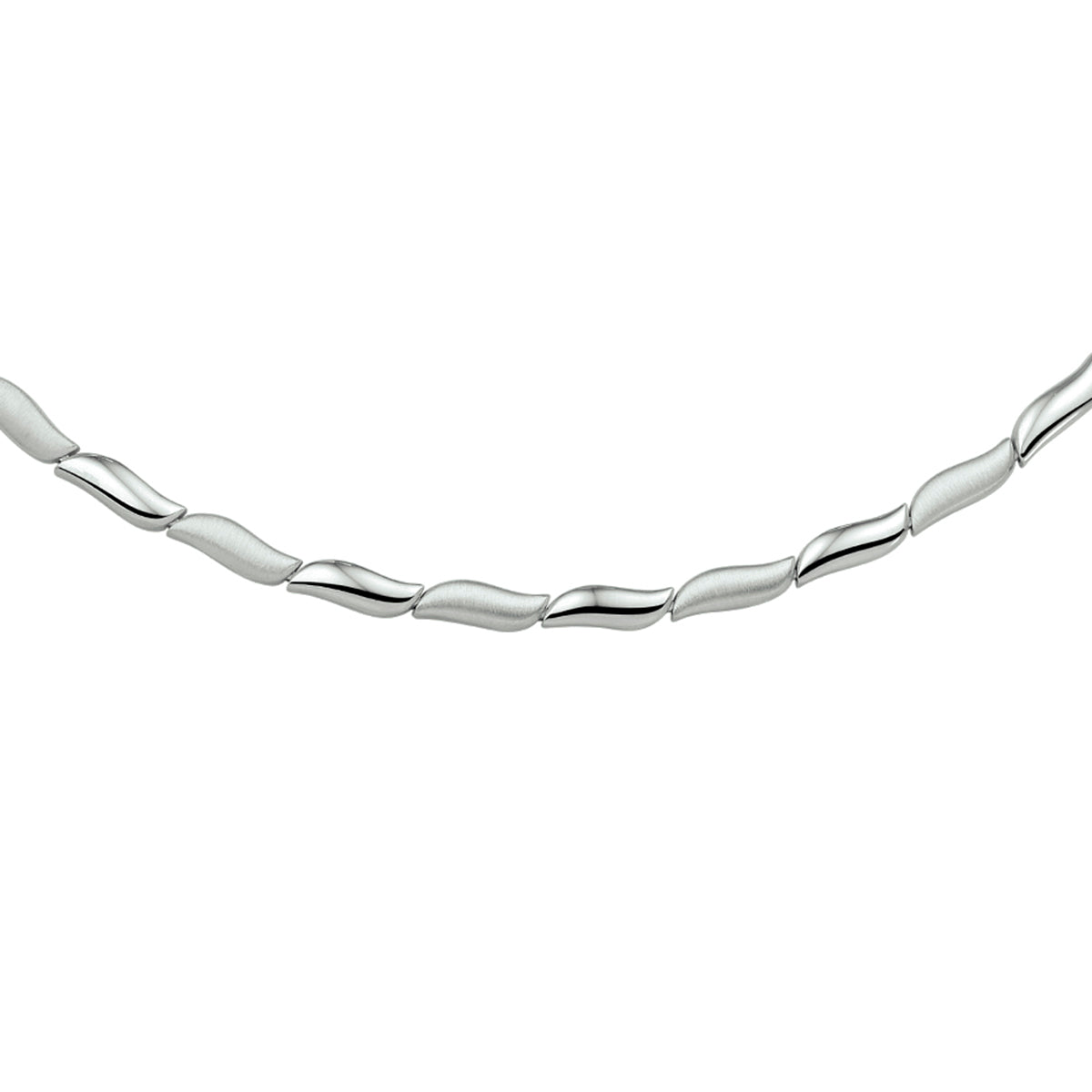 Collier poli/mat 4,3 mm 45 cm zilver gerhodineerd