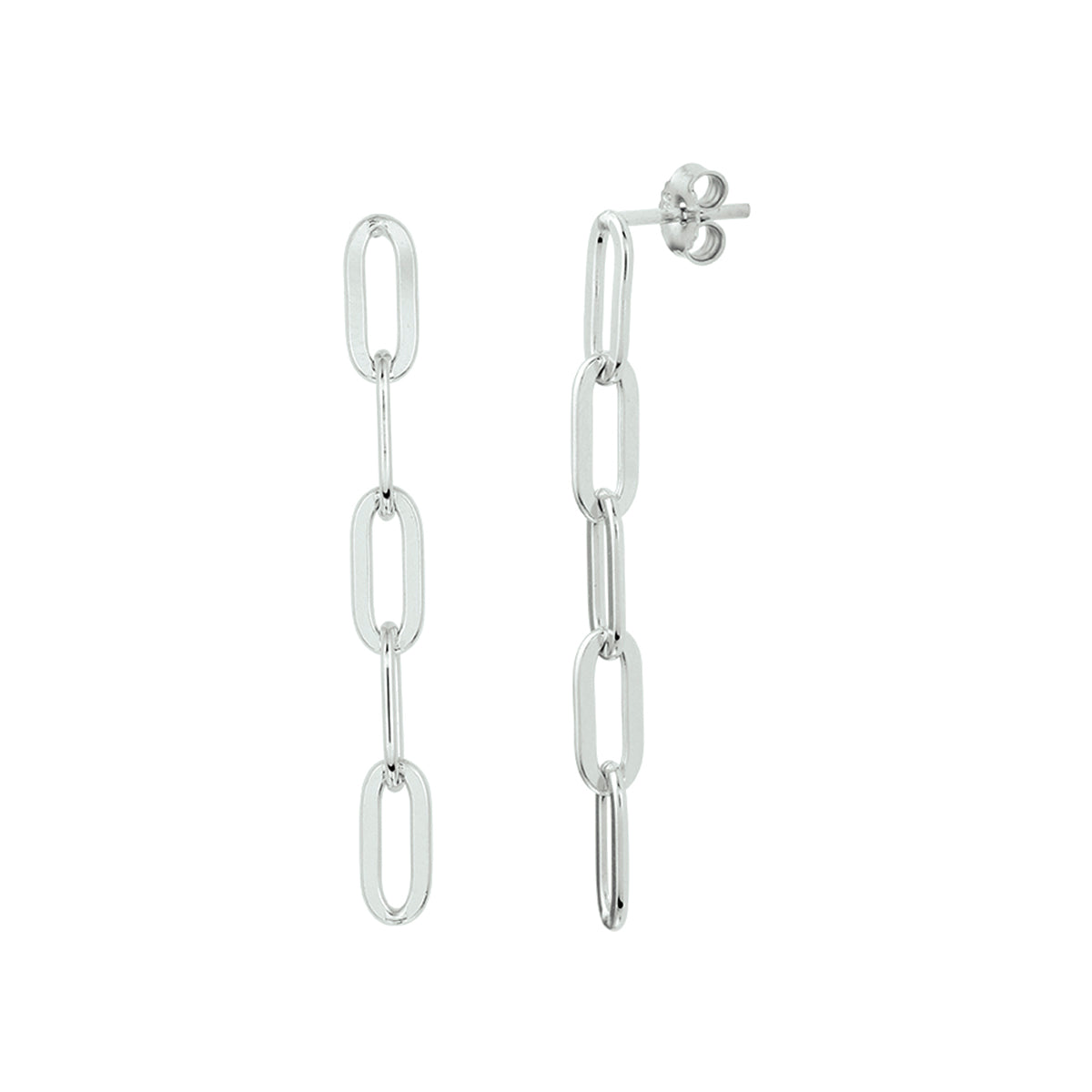 Oorhangers paperclip zilver gerhodineerd