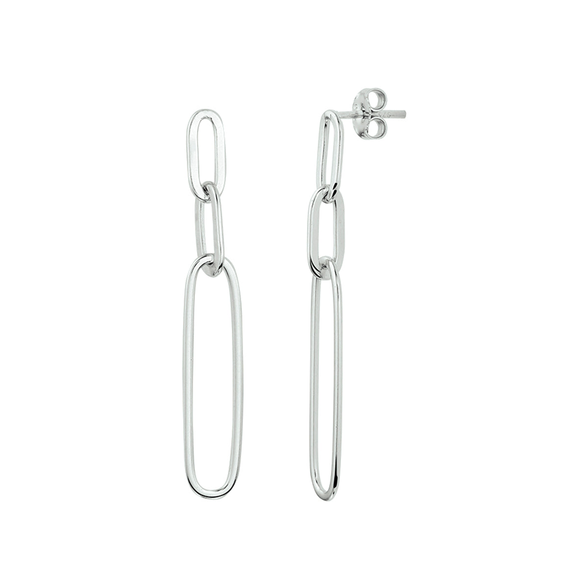 Oorhangers paperclip zilver gerhodineerd