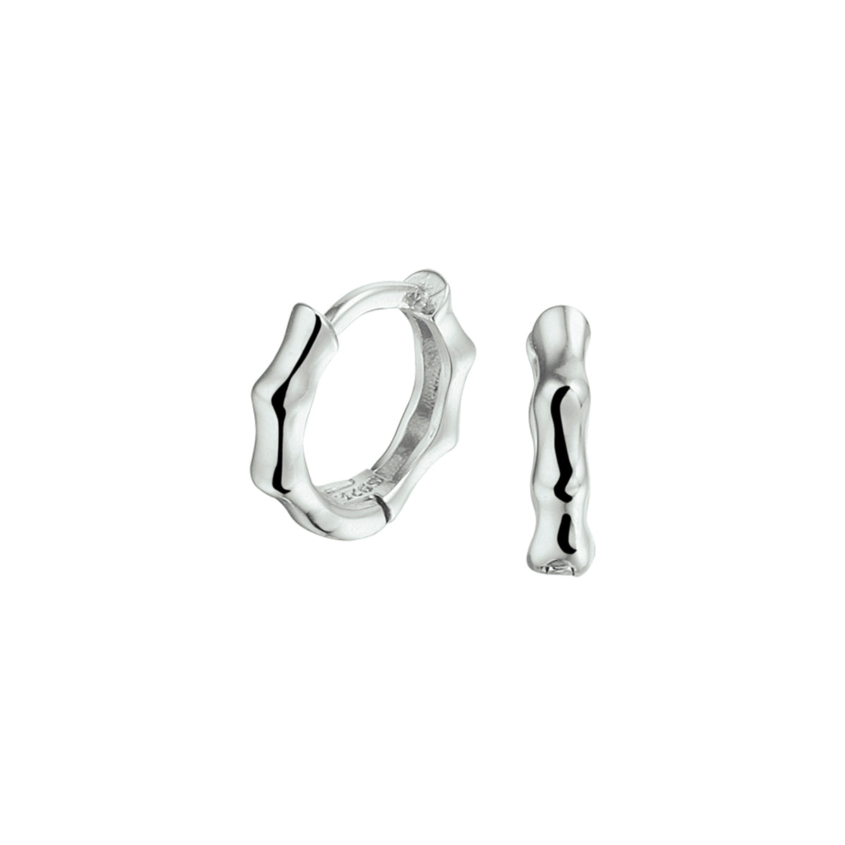 Klapoorringen zilver gerhodineerd