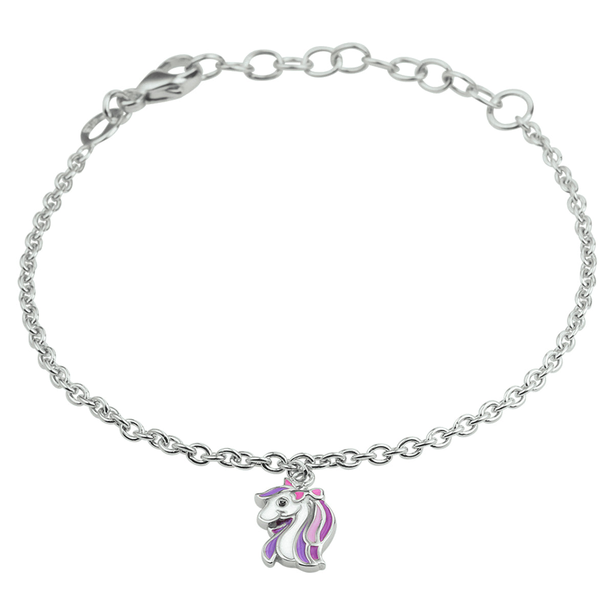 Kinderarmband eenhoorn 13 + 3 cm zilver gerhodineerd