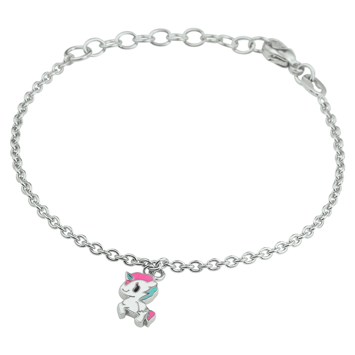 Kinderarmband eenhoorn 13 + 3 cm zilver gerhodineerd