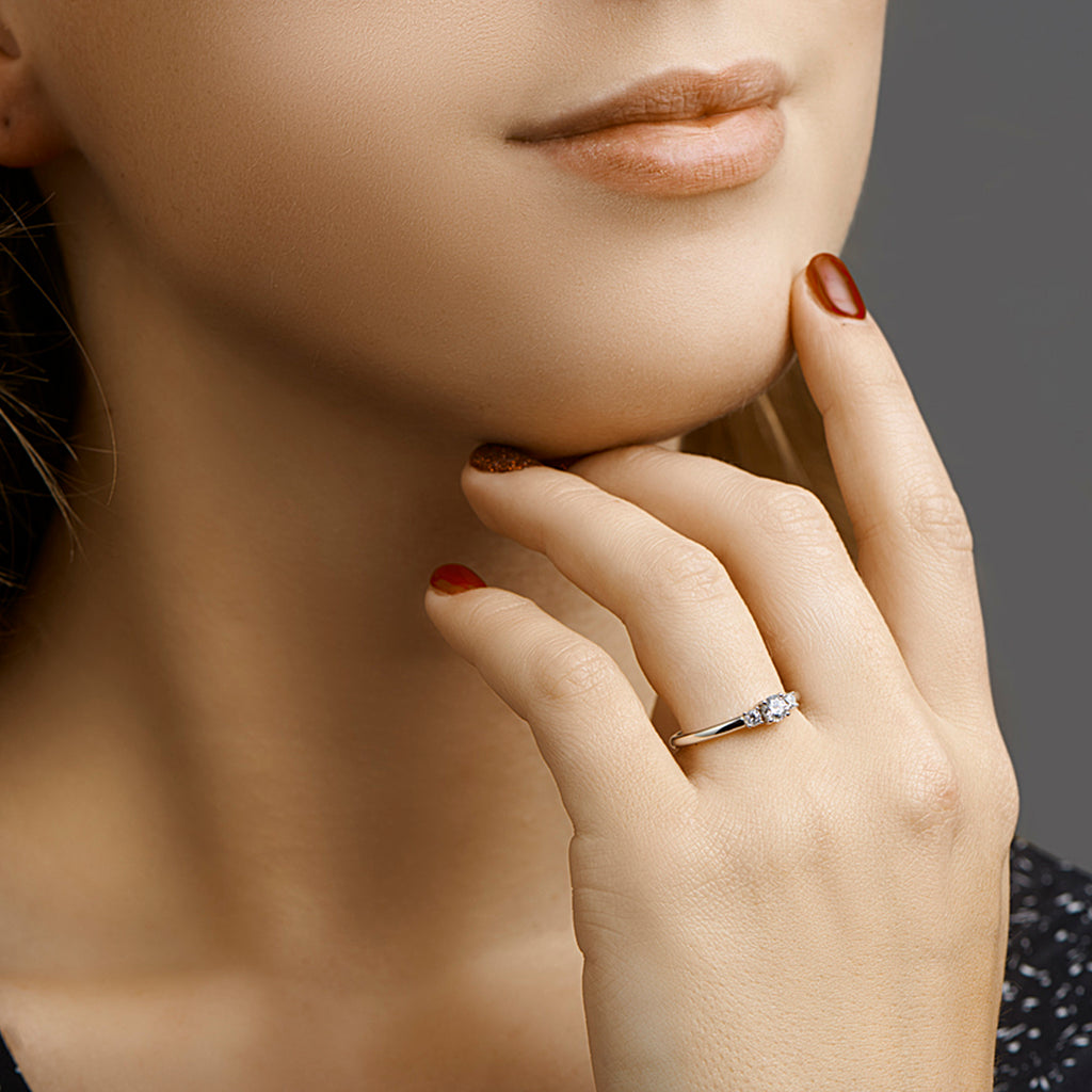 Ring zirkonia zilver gerhodineerd