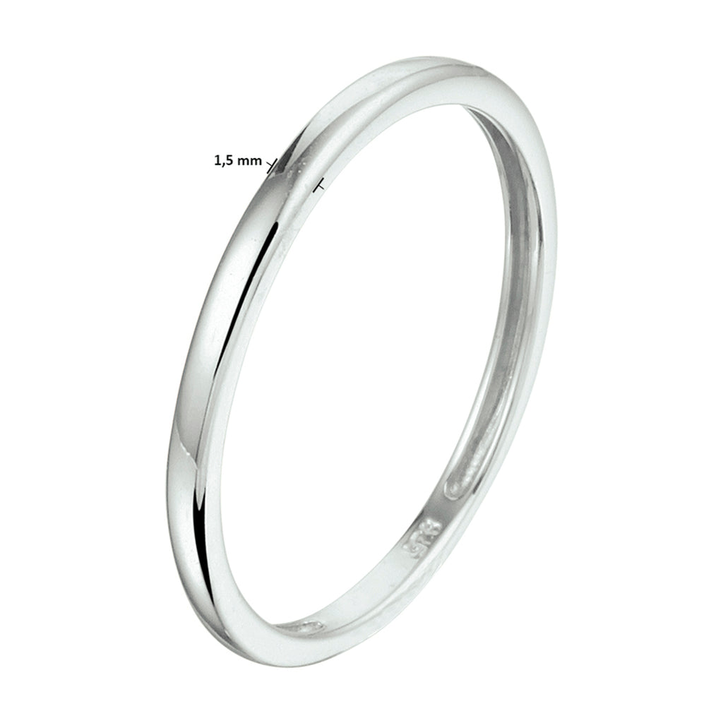 Aanschuifring zilver gerhodineerd