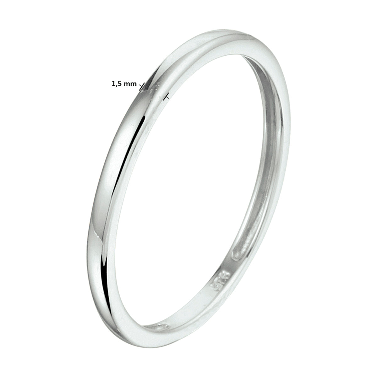 Aanschuifring zilver gerhodineerd