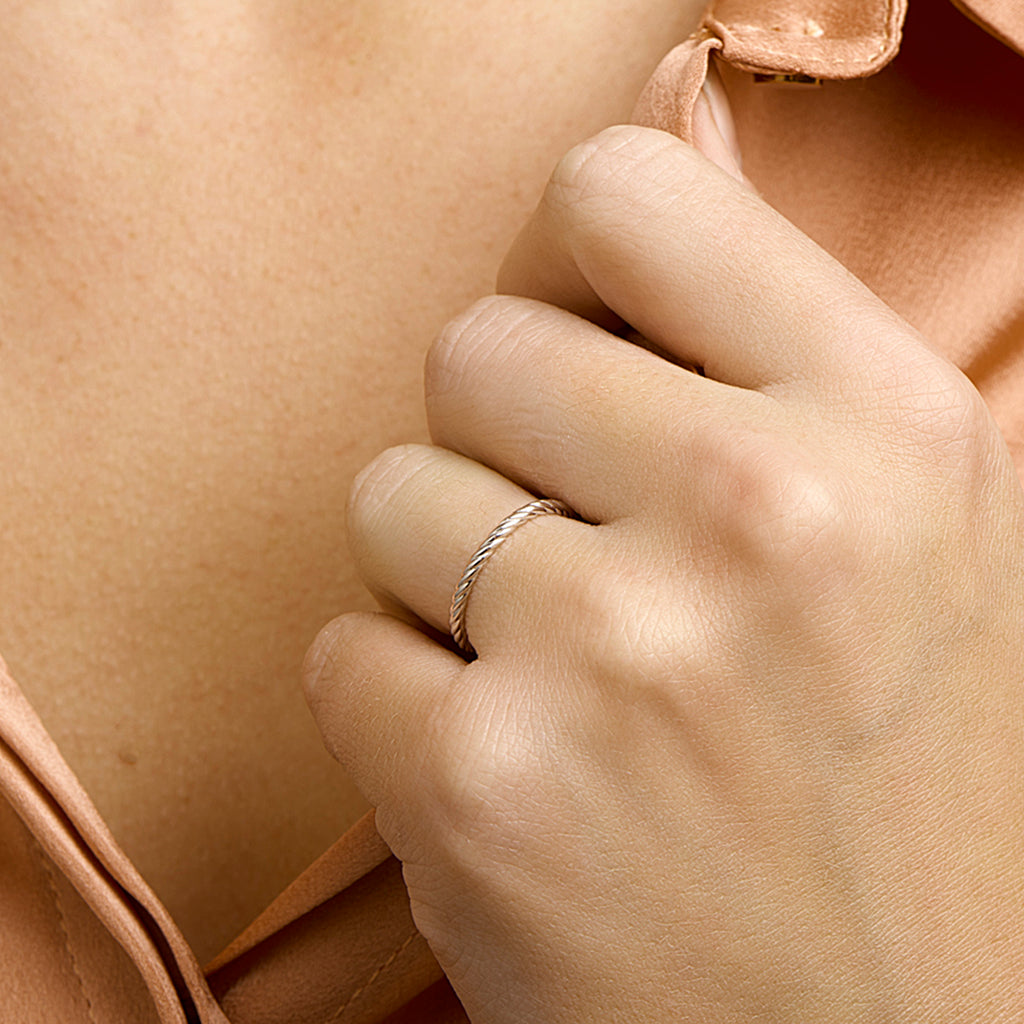 Aanschuifring zilver gerhodineerd