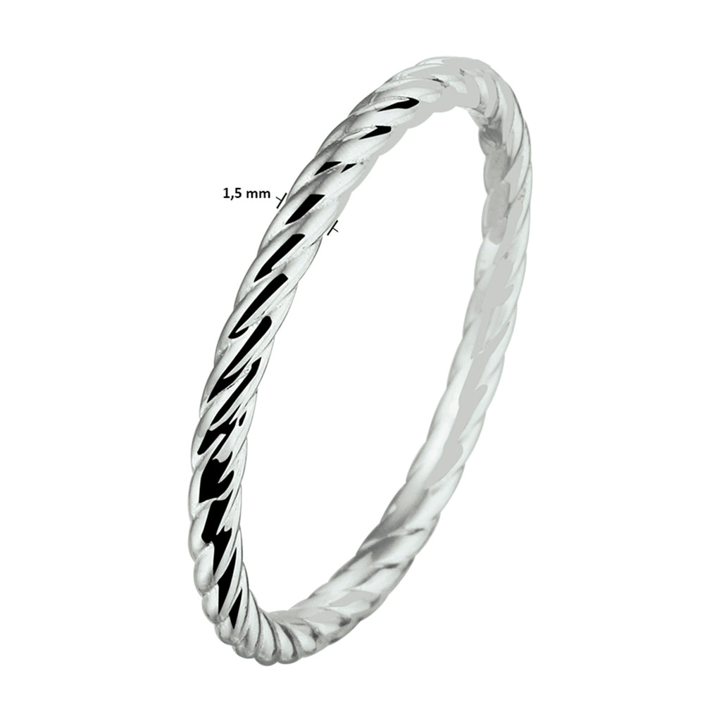 Aanschuifring zilver gerhodineerd