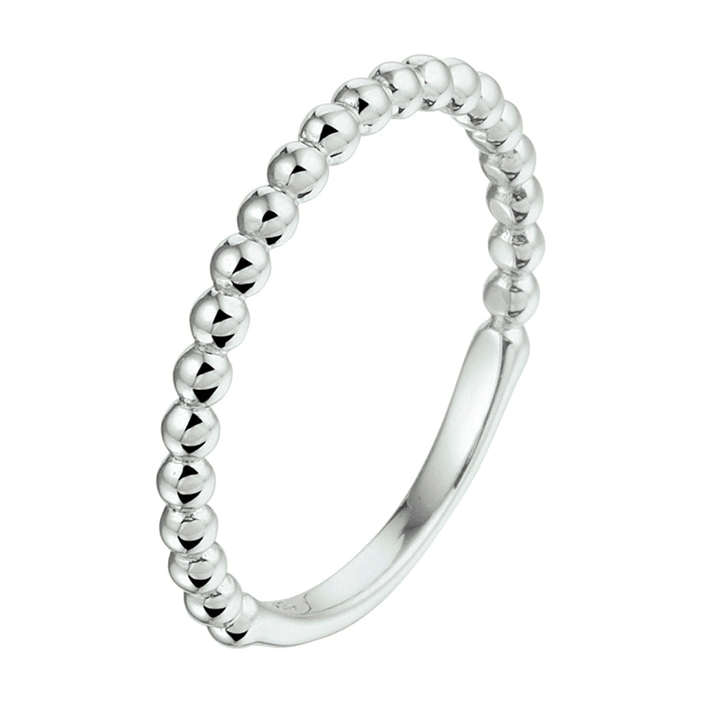 Aanschuifring bolletjes zilver gerhodineerd