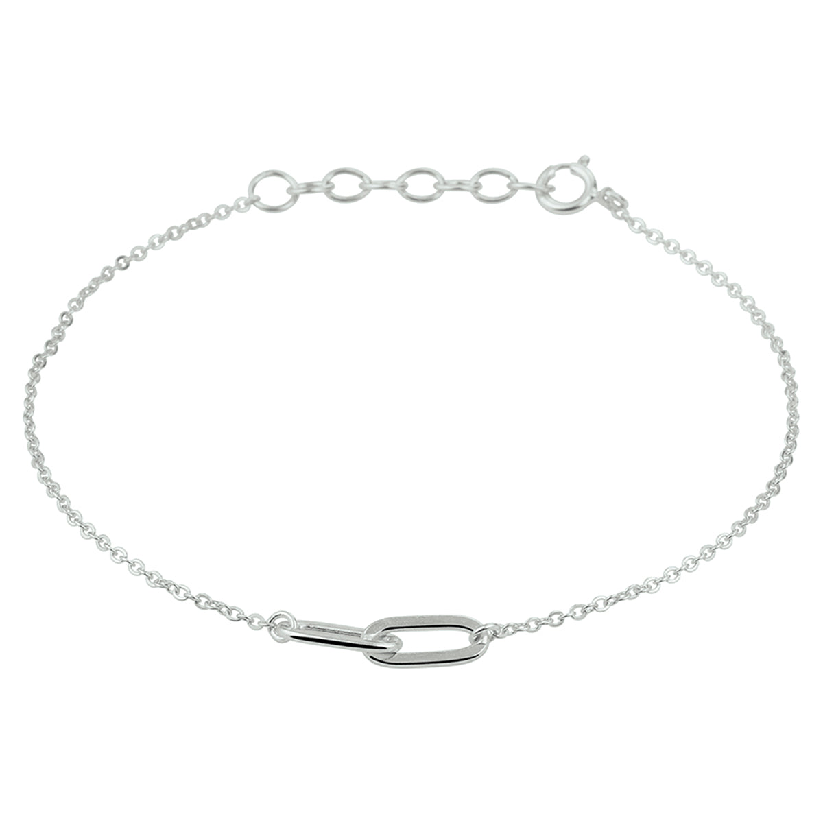 Armband 1,2 mm 16,5 + 2 cm zilver gerhodineerd