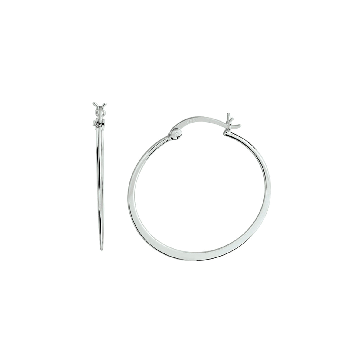 Oorringen zilver gerhodineerd