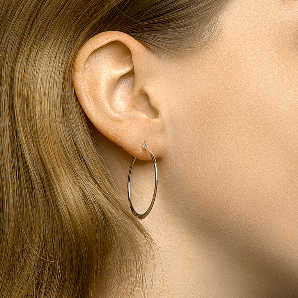 Oorringen zilver gerhodineerd