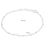 Armband parel 16,5 + 2 cm zilver gerhodineerd