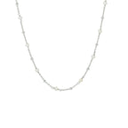 Collier parel 41 + 4 cm zilver gerhodineerd