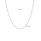Collier parel 41 + 4 cm zilver gerhodineerd