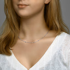 Collier parel 41 + 4 cm zilver gerhodineerd