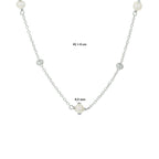 Collier parel 41 + 4 cm zilver gerhodineerd