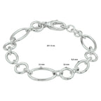 Armband 12 mm 19 + 3 cm zilver gerhodineerd