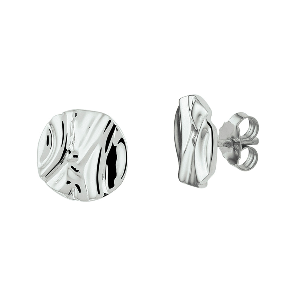 Oorknoppen rond zilver gerhodineerd